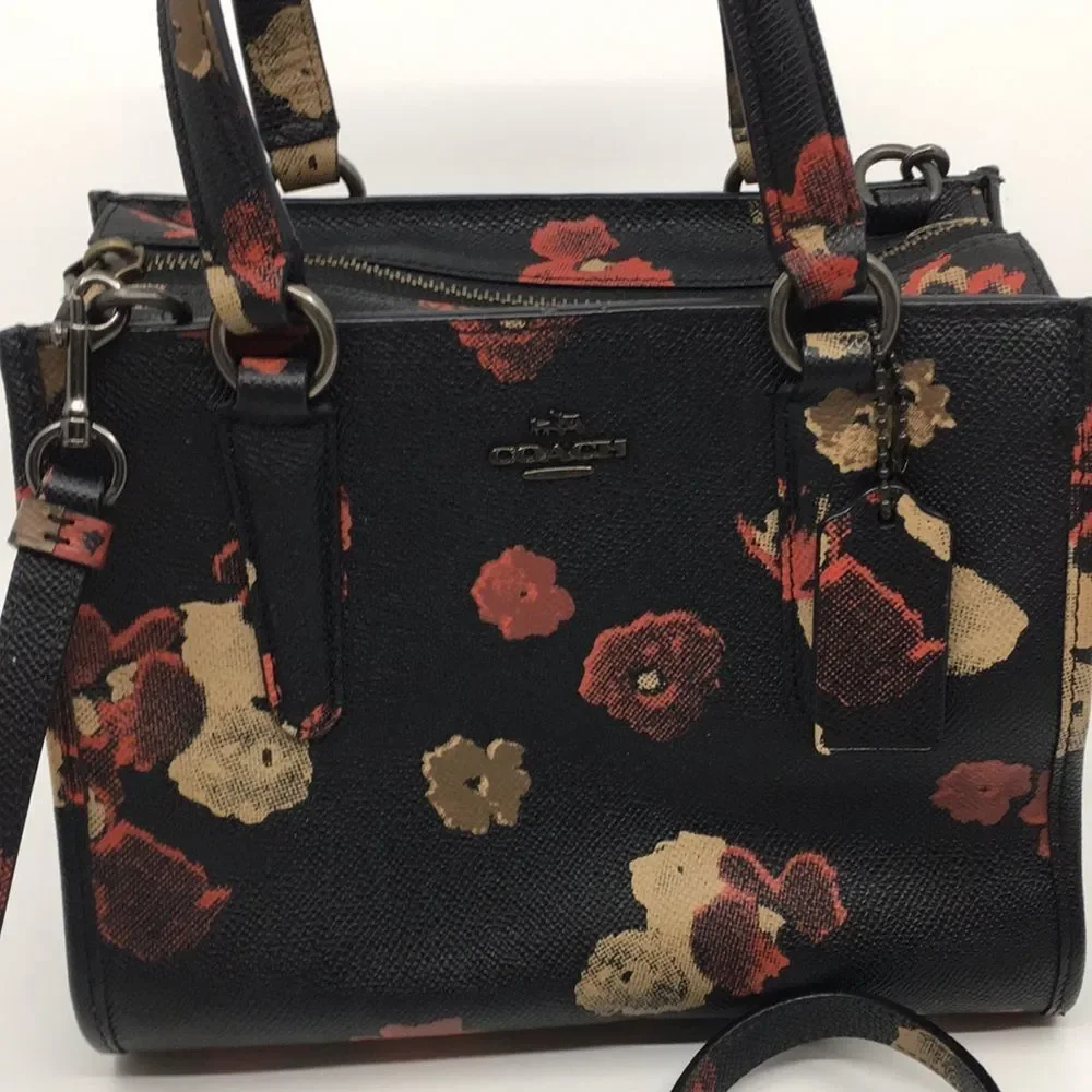 Coach Crosby Mini Carryall Satchel Floral Print Coated Canvas 33856